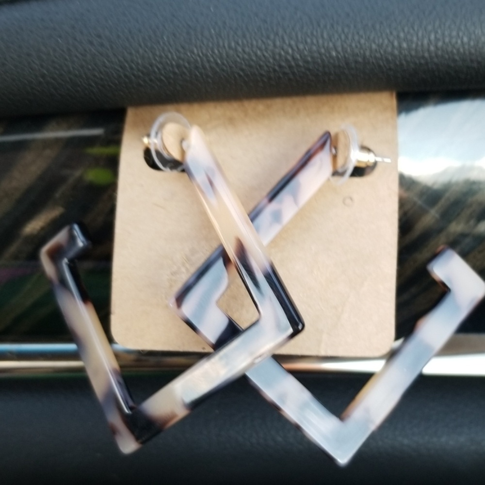 Square Resin Hoop Earrings #Anthropologie